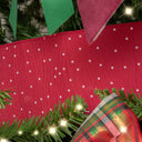 Pink &amp; White Polka Dot Detailed Fabric Tree Ribbon - 270cm (2.7m / 106.3')
