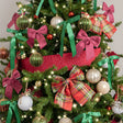 Pink &amp; White Polka Dot Detailed Fabric Tree Ribbon - 270cm (2.7m / 106.3')