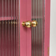 Raspberry Pink Reeded Glass Wall Cabinet