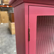 Raspberry Red Reeded Glass Wall Cabinet with Drawers