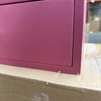 Raspberry Red Reeded Glass Wall Cabinet with Drawers