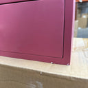 Raspberry Red Reeded Glass Wall Cabinet with Drawers