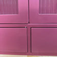Raspberry Red Reeded Glass Wall Cabinet with Drawers