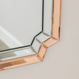 Rectangle Pink Glass Art Deco Wall Mirror 60cm x 100cm