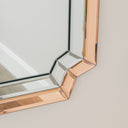 Rectangle Pink Glass Art Deco Wall Mirror 60cm x 100cm