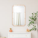 Rectangle Pink Glass Art Deco Wall Mirror 60cm x 100cm