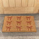 Red Bow Detail PVC Backed Coir Doormat 60cm x 40cm
