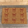 Red Bow Detail PVC Backed Coir Doormat 60cm x 40cm