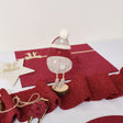 Red Felt Robin Standing Decoration with Wooden Base - 22cm