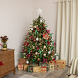 Red &amp; Gold Velvet Bow &amp; Bell Christmas Hanger Decoration