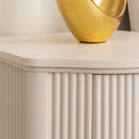 Reeded One Drawer Bedside Table - Willow Taupe Grey Range