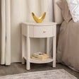 Reeded One Drawer Bedside Table - Willow Taupe Grey Range