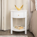 Reeded One Drawer Bedside Table - Willow White Range
