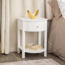 Reeded One Drawer Bedside Table - Willow White Range