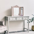 Rose Gold Pink Ornate Dressing Table Triple Mirror