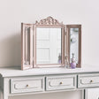 Rose Gold Pink Ornate Dressing Table Triple Mirror
