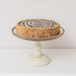 Round Beige &amp; Mango Wood Bobble Detail Cake Display Stand