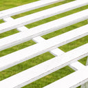 Round Distressed White Garden Side Table - 50cm x 50.5cm