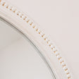 Round Distressed White Washed Wooden Bobbin Detailed Wall Mirror - 80cm x 80cm