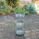 Round Garden Rustic Metal 3 Tier Shelving Unit