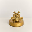 Round Gold Bee Candle Holder - 6cm