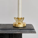 Round Gold Butterfly Candle Holder - 6cm