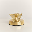 Round Gold Butterfly Candle Holder - 6cm