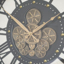 Round Gold Metal Cog Clock - 54cm x 54cm