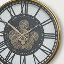 Round Gold Metal Cog Clock - 54cm x 54cm