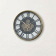 Round Gold Metal Cog Clock - 54cm x 54cm