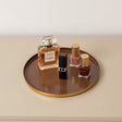 Round Metal Cappuccino Brown &amp; Gold Display Tray