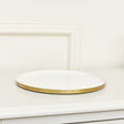 Round Metal Gold &amp; Ivory Tray