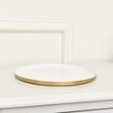 Round Metal Gold &amp; Ivory Tray
