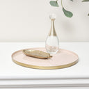 Round Metal Gold &amp; Pink Tray