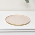 Round Metal Gold &amp; Pink Tray