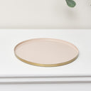 Round Metal Gold &amp; Pink Tray