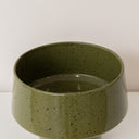 Round Olive Green Speckled Iron Planter Pot - 24cm x 20cm