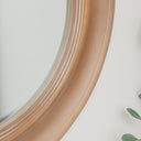 Round Rustic Pale Brown Wood Effect Wall Mirror 65cm x 65cm