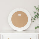 Round Rustic Pale Brown Wood Effect Wall Mirror 65cm x 65cm
