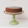 Round Sage Green & Mango Wood Bobble Detail Cake Display Stand