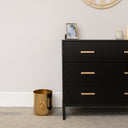 Round Shiny Gold Metal Bow Waste Bin