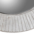 Round White Washed Sunburst Wall Mirror - 80cm x 80cm