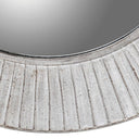 Round White Washed Sunburst Wall Mirror - 80cm x 80cm