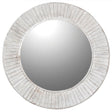 Round White Washed Sunburst Wall Mirror - 80cm x 80cm
