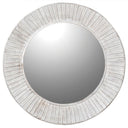 Round White Washed Sunburst Wall Mirror - 80cm x 80cm