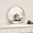 Round Wooden Freestanding Table Top Mirror