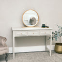 Round Wooden Freestanding Table Top Mirror