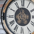 Round Wooden Metal Cog Clock - 75cm x 60cm