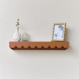 Large Rust Scalloped Wall Storage Shelf - 61cm