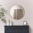 Rust Gold Effect Round Wall Mirror With Fretwork - 80cm x 80cm